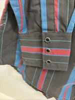 New Men’s ELY Cattleman Multicolor Stripe Long Sleeve Pearl Snap Large 16.5 Q-59