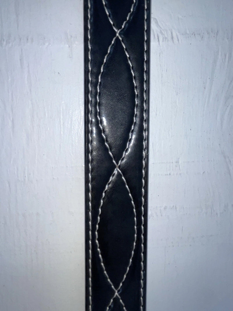 New Black Genuine Leather Badger Stitched 32” Belt #B1340 Z-174