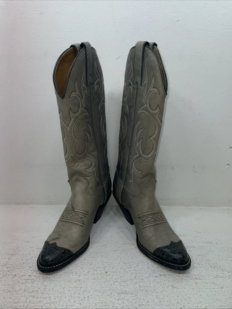 New Youth Gray Texas Brand Cowboy Boots. 4902 5 M. 2-161
