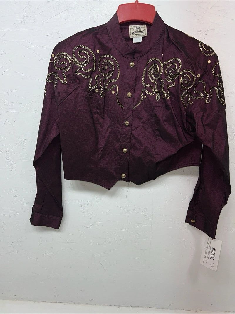 New Women’s Purple 1849 Authentic Ranchwear Short Show Jacket XS UU-73