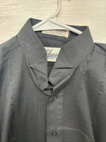 New Classix Black Long Sleeve Button Up English Shirt 14-14.5 Small X-98