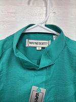 New Wayne Scott Teal Long Sleeve Button Up English Shirt Small X-83