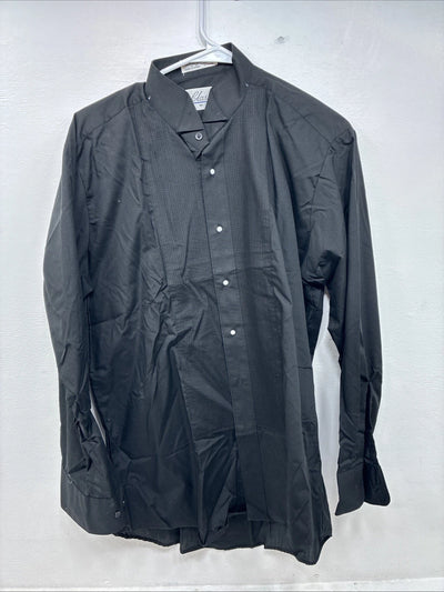 New Classix Black Long Sleeve Button Up English Shirt Medium II-35