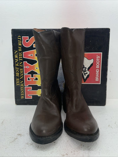 New Men’s Brown Texas Brand Cowboy Boots. 8311 10.5 10 1/2 D. 7-113