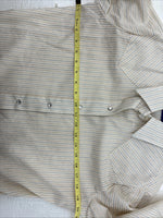 New Women’s Panhandle Slim Tan Stripe Long Sleeve Pearl Snap 16 XL DD-13 