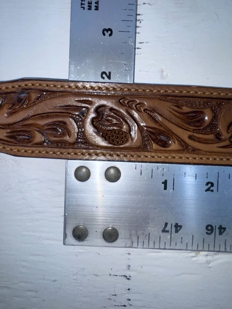 New Brown Genuine Leather Tex Tan Tooled 30” Belt #1638B JJ-160