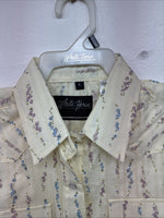 New Kids White Horse Floral Long Sleeve Pearl Snap Large MM-7