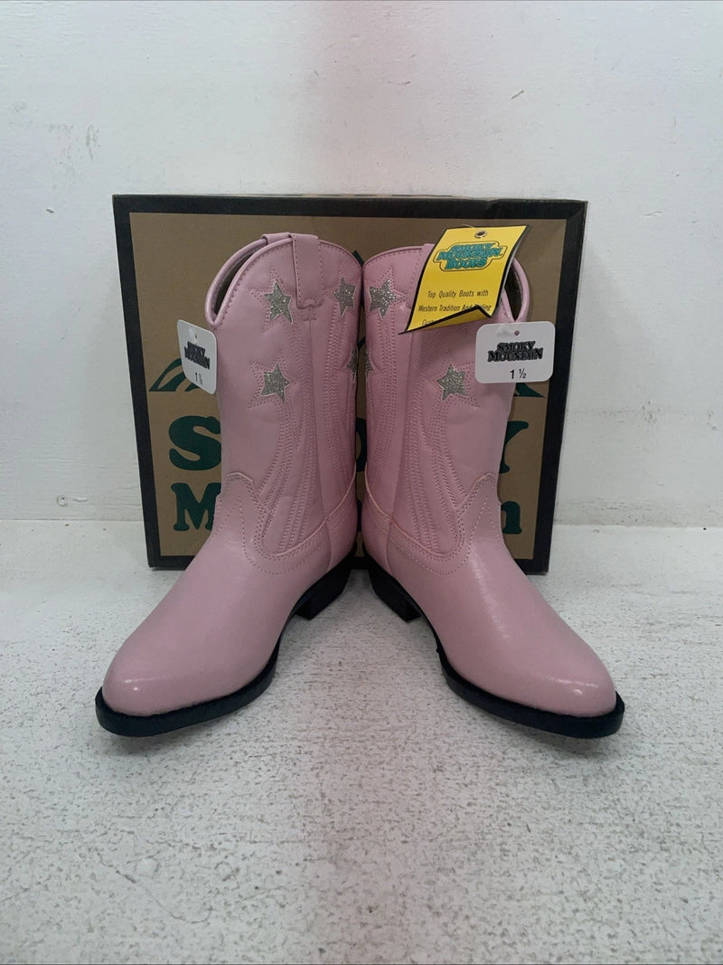 New Kids Pink With Fringe Smoky Mountain Cowboy Boots. 1058 C 1.5 1 1/2. 23-116
