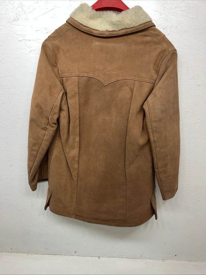 New Women’s SIMCO Brown Leather Wool Jacket 12 #6295 HH-602