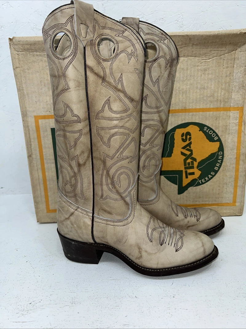 New Women’s Tan Texas Brand Cowboy Boots. L199 6 M. 19-21
