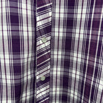 New Men’s White Horse Purple Short Sleeve Pearl Snap Small B-46