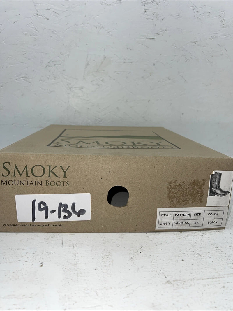 New Women’s Black Smoky Mountain Cowboy Boots 2405 Y 6.5 6 1/2. 19-136 