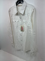 New Women’s Cumberland White Gem Long Sleeve Pearl Snap Large MM-8