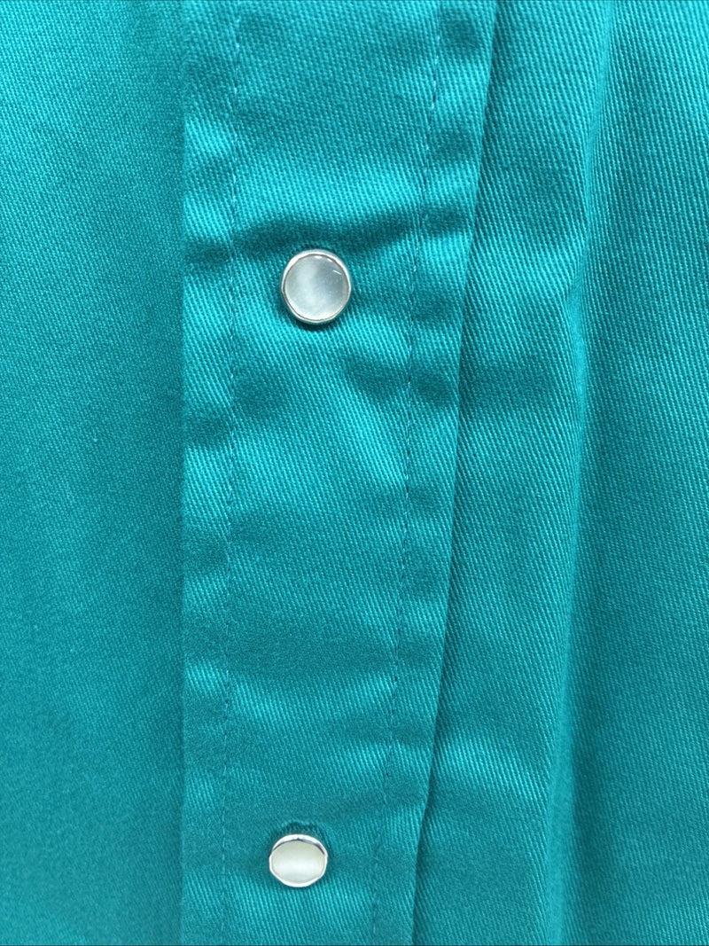 New Men’s Panhandle Slim Green Long Sleeve Pearl Snap 16.5 Large V-89