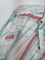 New Women’s H Bar C Multicolor Stripe Long Sleeve Pearl Snap Size 36 II-22