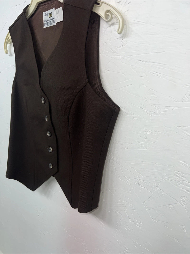 New Women’s Brown Dickson Jenkins Western Show Vest 30 #7053 E-609