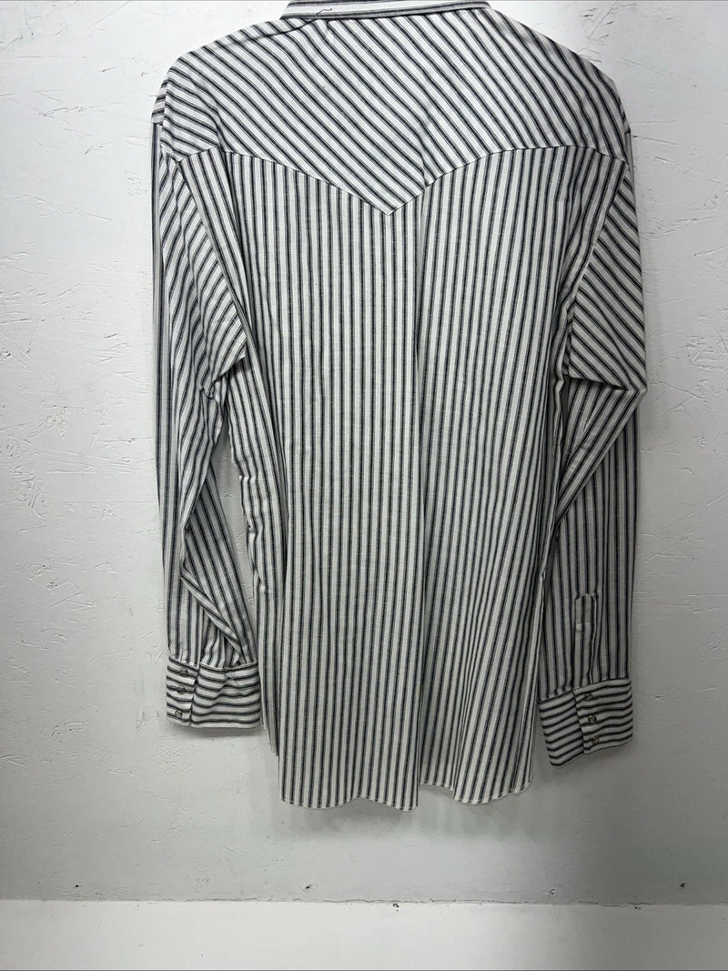 New Men’s Stripped Champion Westerns Pearl Snap Long Sleeve Shirt. 16x34 L P-26