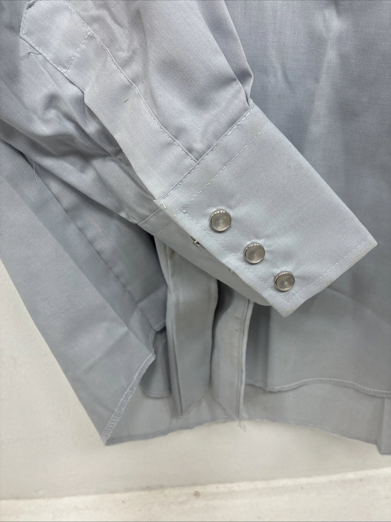 New Women’s Champion Western Gray Long Sleeve Pearl Snap 15.5 TT-1