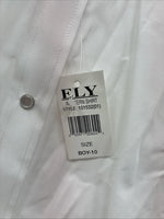 New Boys ELY Cattleman White Long Sleeve Pearl Snap Size 10 DD-80