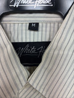 New Kids White Horse Yellow Stripe Long Sleeve Pearl Snap Medium DD-74