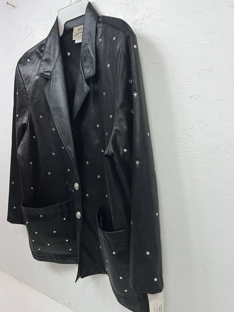 New Women’s Black 1849 Authentic Ranchwear Long Sleeve Show Jacket XL UU-59