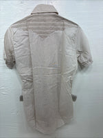 New Men’s Dickson Jenkins Brown stripe Short Sleeve Pearl Snap 14.5 Small AA-97
