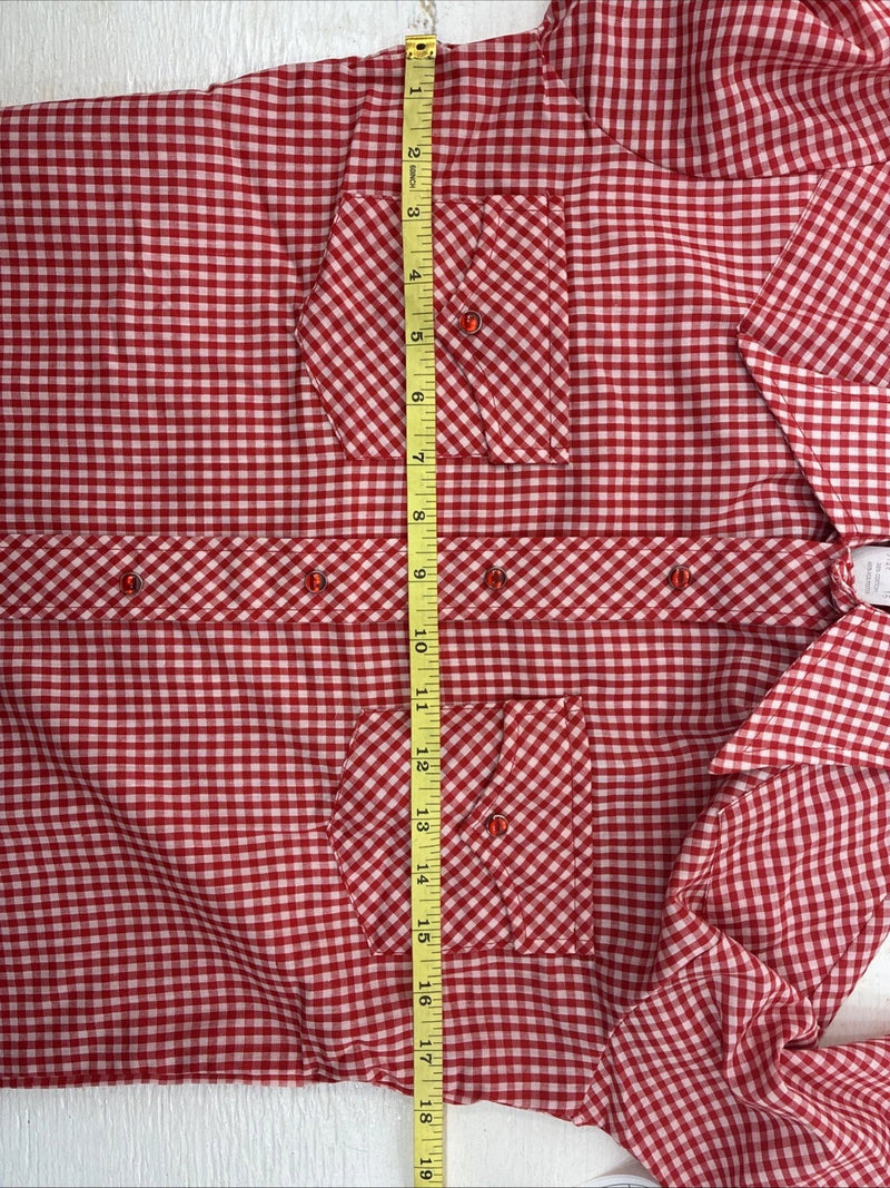 New Kids Dickson Jenkins Red Checker Long Sleeve Pearl Snap Size 16 CC-91