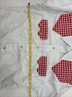 New Men’s Dee-Cee White Red Long Sleeve Pearl Snap 15 Medium AA-9