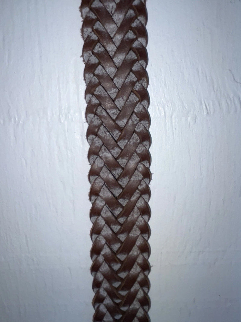 New Brown Genuine Leather Braided 34” Belt Z-129