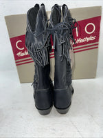 New Women’s Navy Fringe Cowboy Boots. L 692 7.5 7 1/2 M. 17-35