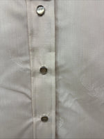 New Women’s H Bar C Tan Designed Long Sleeve Pearl Snap Size 34 II-90