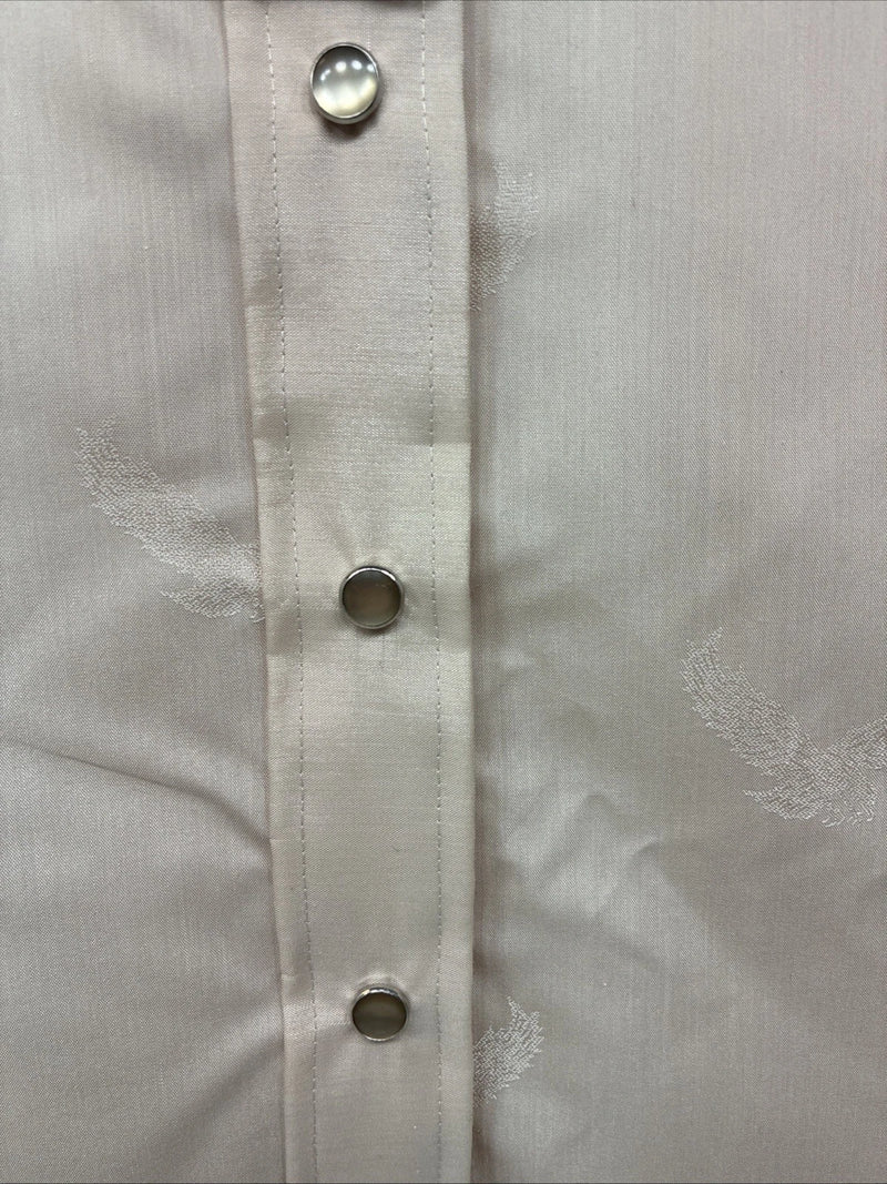 New Women’s H Bar C Tan Designed Long Sleeve Pearl Snap Size 34 II-90