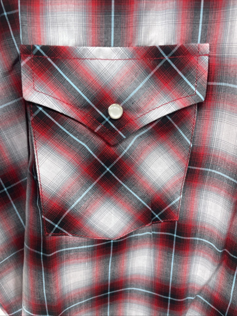 New Men’s ELY Cattleman red Short Sleeve Pearl Snap 3XL E-24