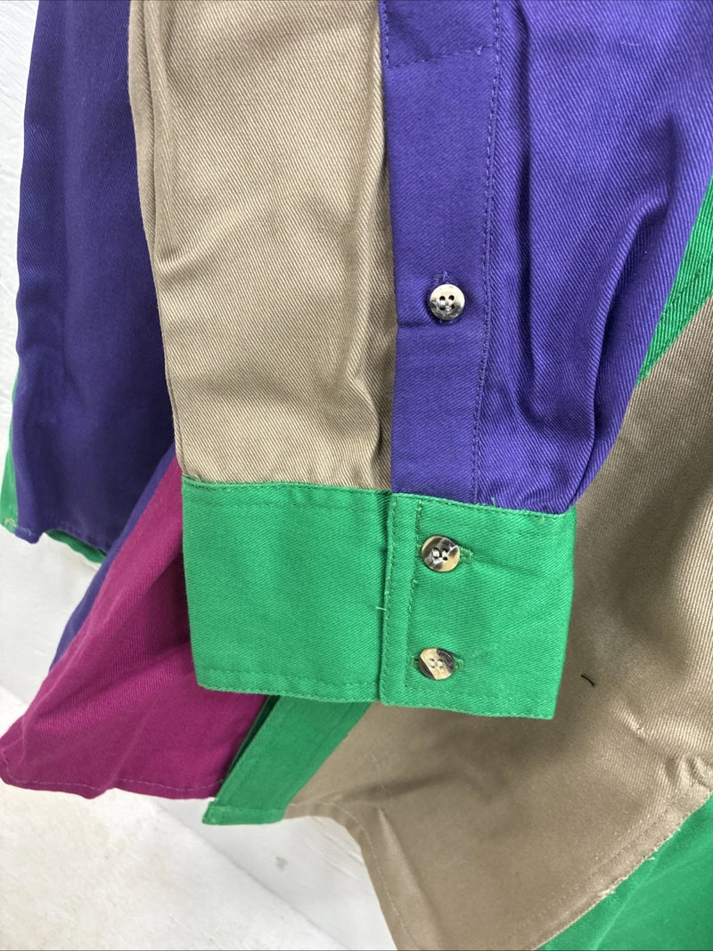 New Men’s San Angelo Multicolor Long Sleeve Button Up Large CC-27