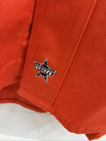 New Men’s Wrangler PBR Orange Long Sleeve Button Up Medium K-41