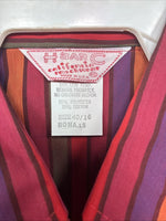 New Women’s H Bar C Red Stripe Long Sleeve Pearl Snap Size 40 KK-93