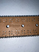 New Black Genuine Leather Nocona Silver Bling Cross XL Belt #N1330999 Z-80