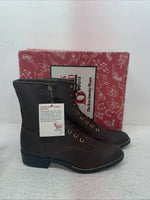 New Youth Brown Lace Up Texas Brand Cowboy Boots. B 1361 6 D. 2-149