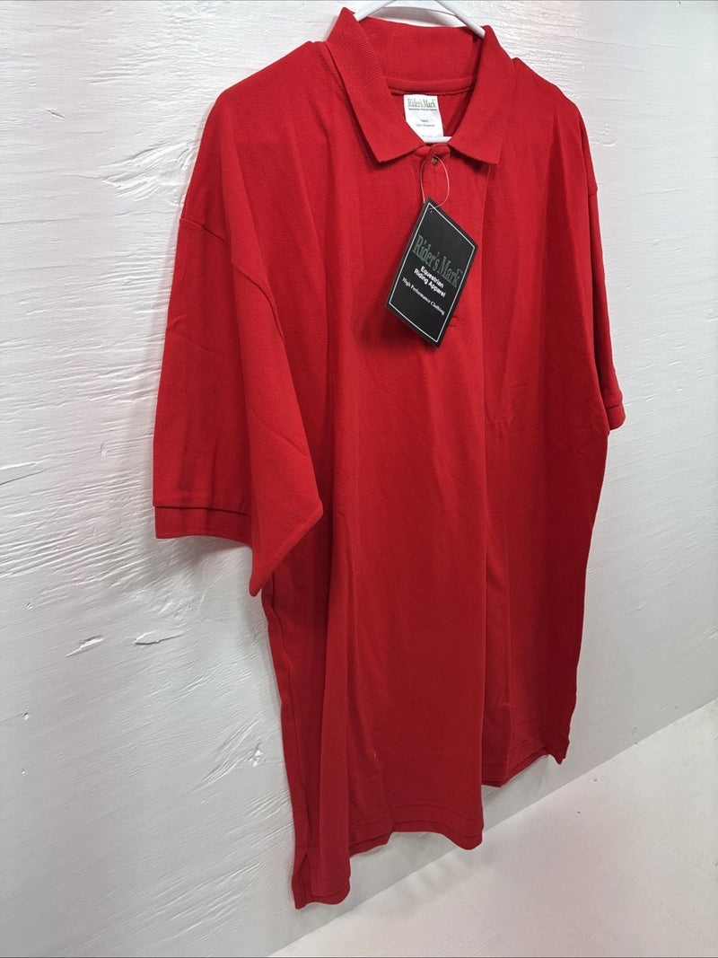 New Men’s Riders Mark Red Short Sleeve Polo Shirt XL R-33