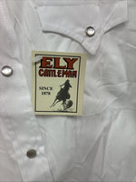 New Boys ELY Cattleman White Long Sleeve Pearl Snap Size 12 DD-110 