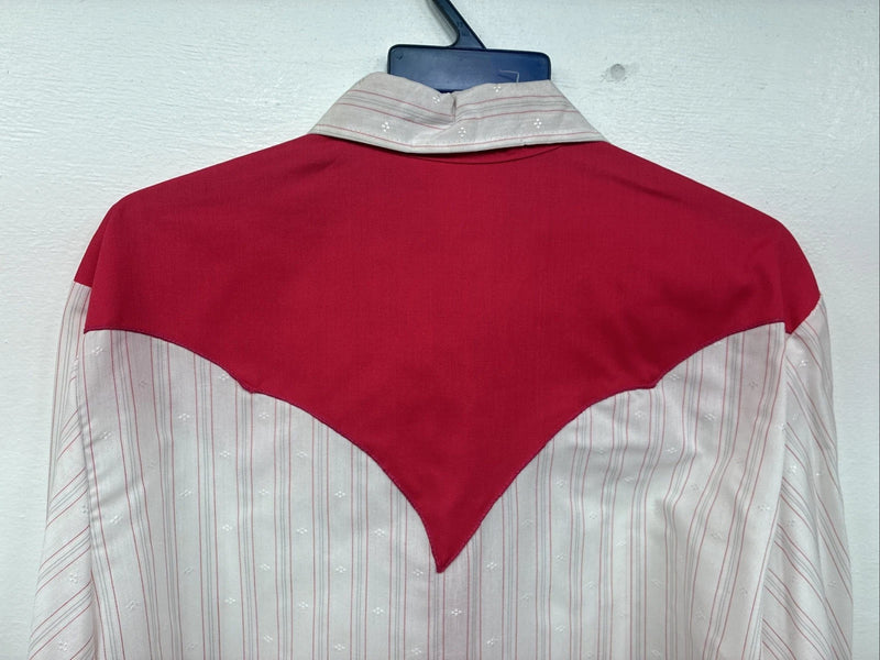 New Women’s Deborah Haman Pink Design Long Sleeve Pearl Snap Medium LL-44