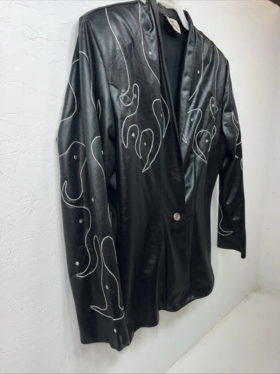 New Women’s Black 1849 Authentic Ranchwear Flame Western Show Jacket XL UU-61