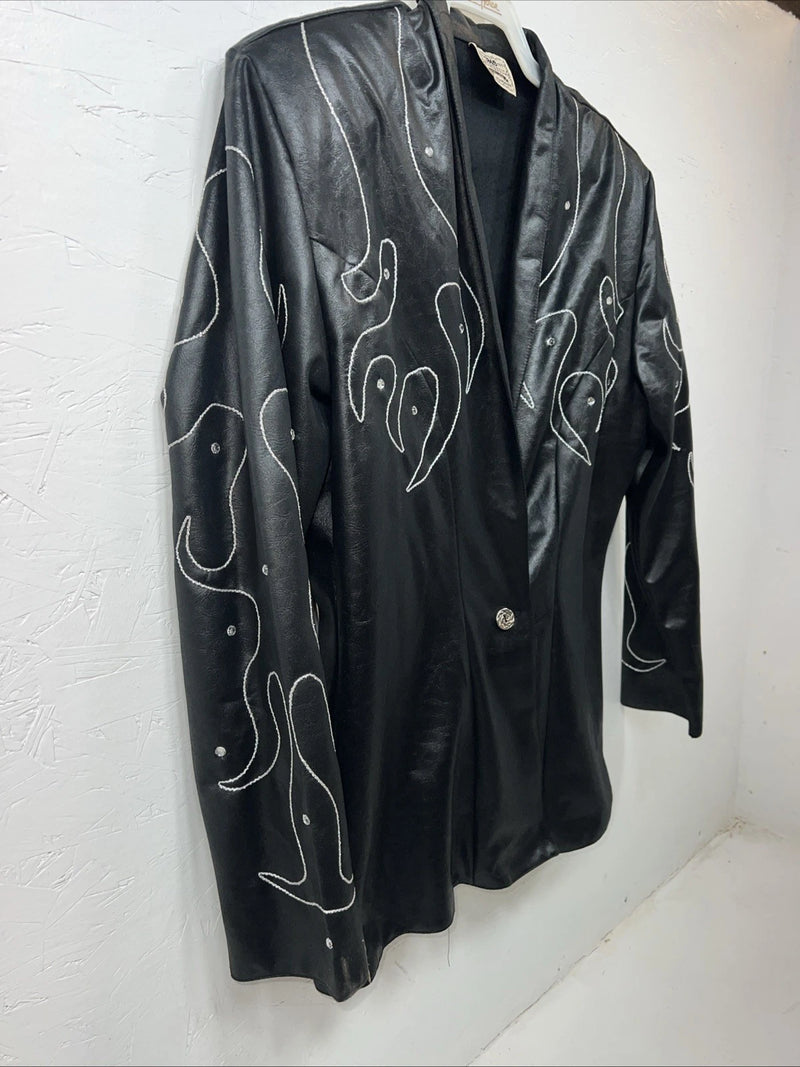 New Women’s Black 1849 Authentic Ranchwear Flame Western Show Jacket XL UU-61