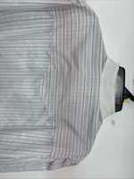 New Women’s H Bar C Blue Stripe Long Sleeve Button Up Size 40 MM-31