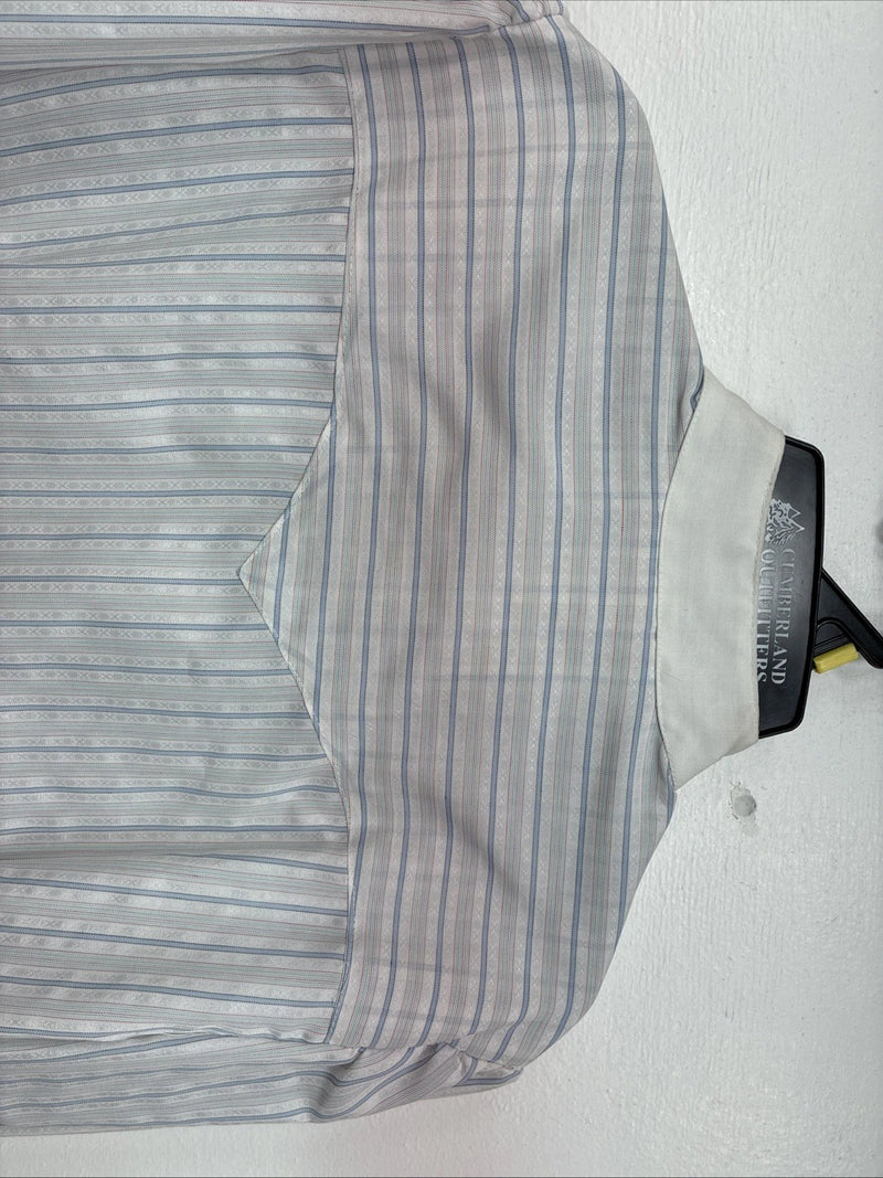 New Women’s H Bar C Blue Stripe Long Sleeve Button Up Size 40 MM-31