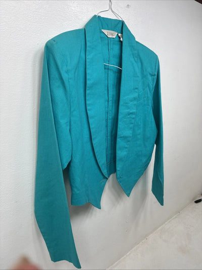 New Women’s GITANO Teal Long Sleeve Button Up Shirt Size Small TT-99