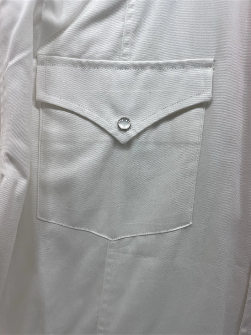 New Men’s Western Express White Long Sleeve Pearl Snap XXXL
