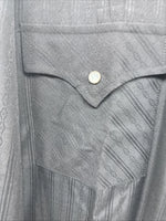 New Men’s ELY Cattleman Black Designed Long Sleeve Pearl Snap 18.5 2XL X-29