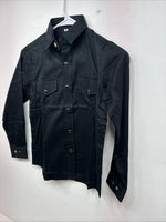 New Boys Western Express Black Long Sleeve Pearl Snap Medium DD-111
