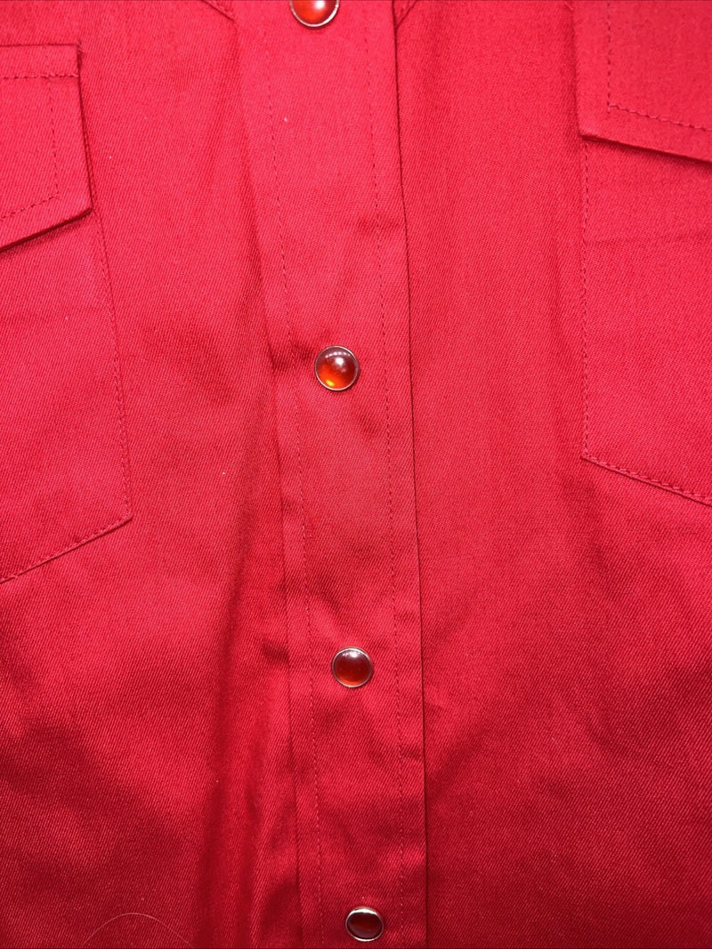 New Men’s Red Western Express Pearl Snap Long Sleeve Shirt. Medium I-37